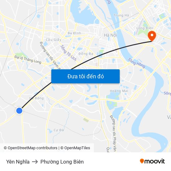 Yên Nghĩa to Phường Long Biên map