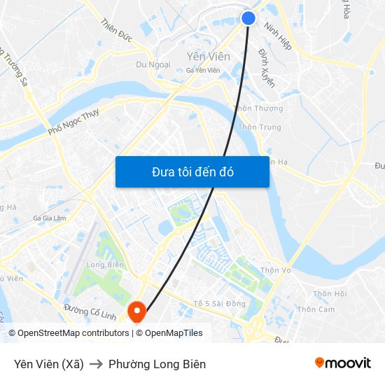 Yên Viên (Xã) to Phường Long Biên map