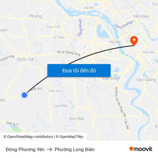 Đông Phương Yên to Phường Long Biên map