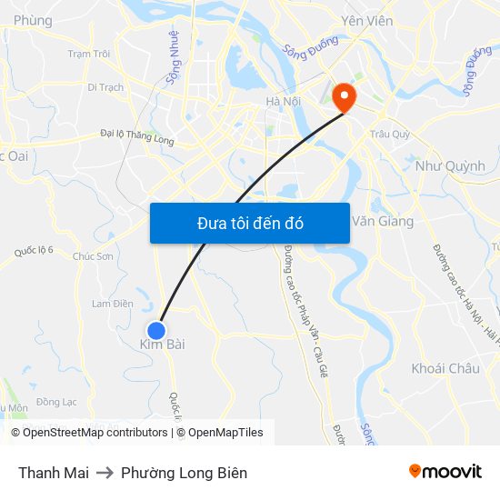 Thanh Mai to Phường Long Biên map