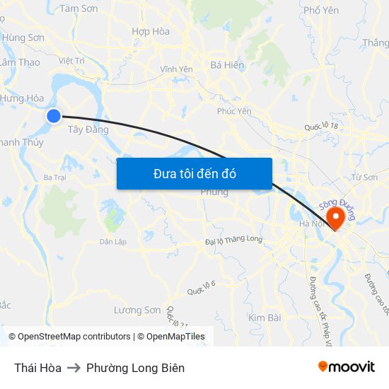 Thái Hòa to Phường Long Biên map