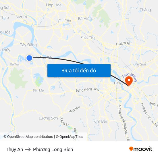 Thụy An to Phường Long Biên map