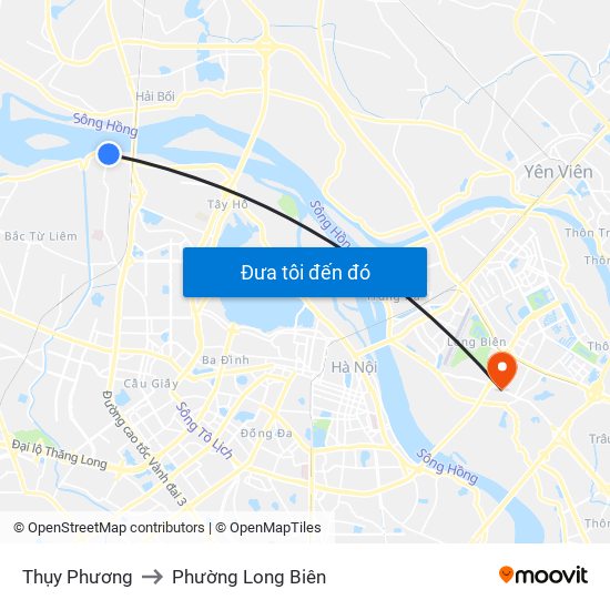 Thụy Phương to Phường Long Biên map
