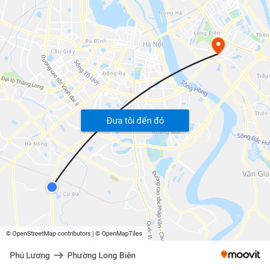 Phú Lương to Phường Long Biên map