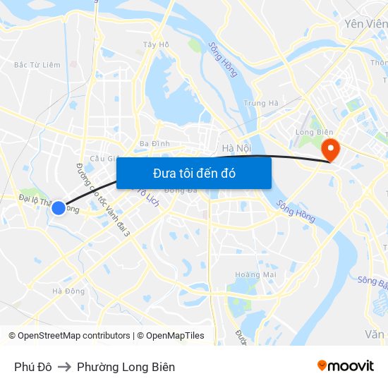 Phú Đô to Phường Long Biên map