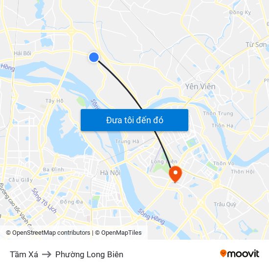 Tầm Xá to Phường Long Biên map
