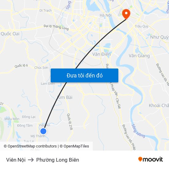 Viên Nội to Phường Long Biên map