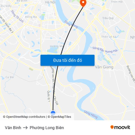 Văn Bình to Phường Long Biên map