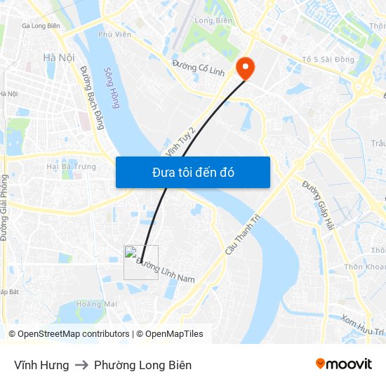 Vĩnh Hưng to Phường Long Biên map