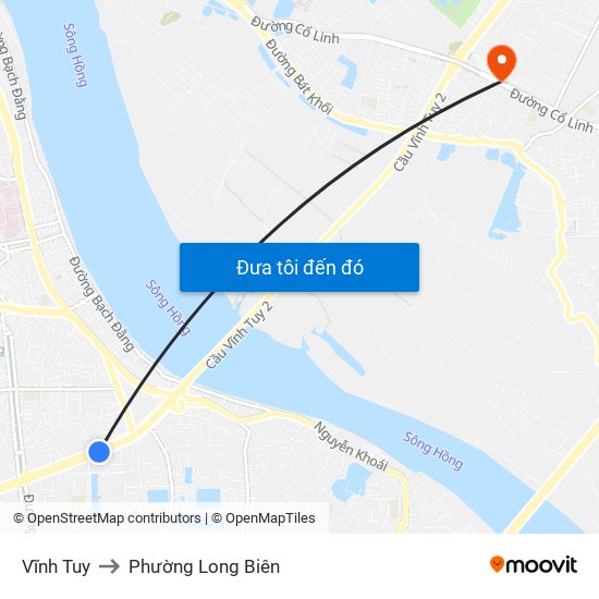 Vĩnh Tuy to Phường Long Biên map