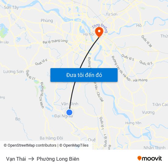 Vạn Thái to Phường Long Biên map