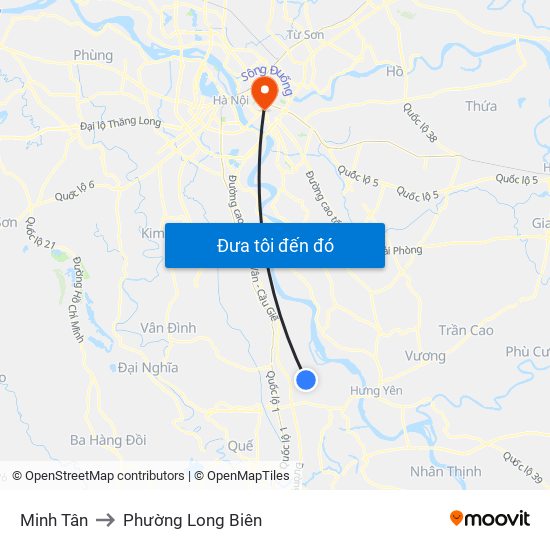 Minh Tân to Phường Long Biên map