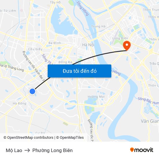 Mộ Lao to Phường Long Biên map