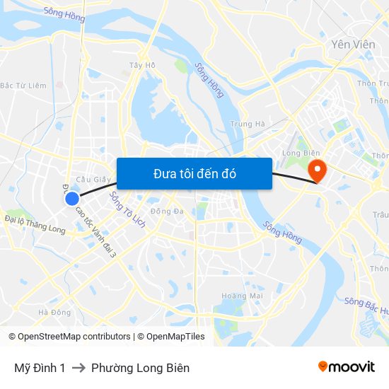 Mỹ Đình 1 to Phường Long Biên map