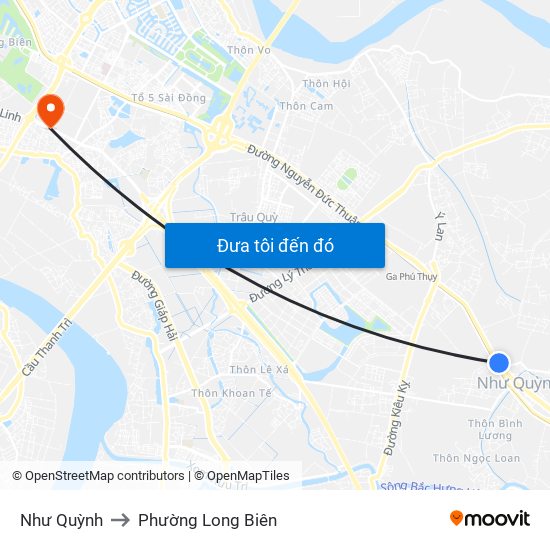 Như Quỳnh to Phường Long Biên map