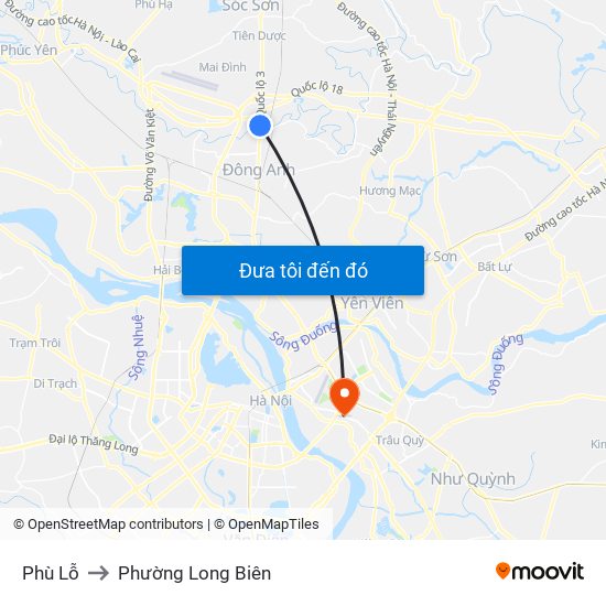 Phù Lỗ to Phường Long Biên map