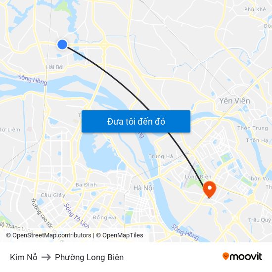 Kim Nỗ to Phường Long Biên map