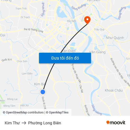 Kim Thư to Phường Long Biên map