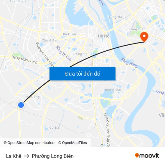 La Khê to Phường Long Biên map