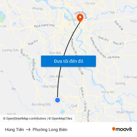 Hùng Tiến to Phường Long Biên map