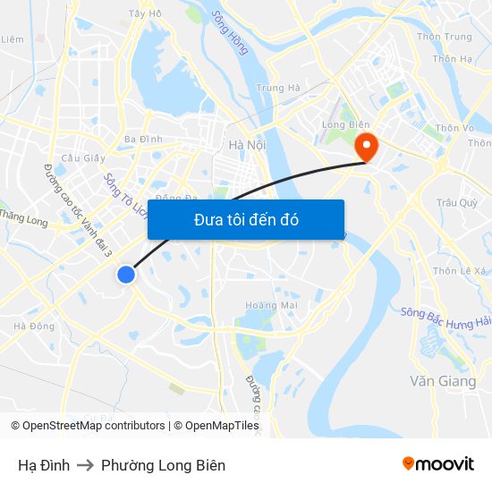 Hạ Đình to Phường Long Biên map