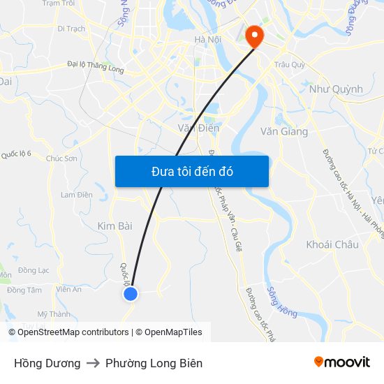 Hồng Dương to Phường Long Biên map