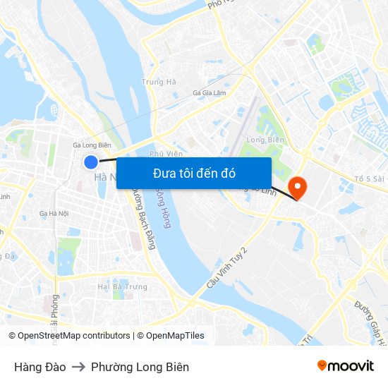 Hàng Đào to Phường Long Biên map