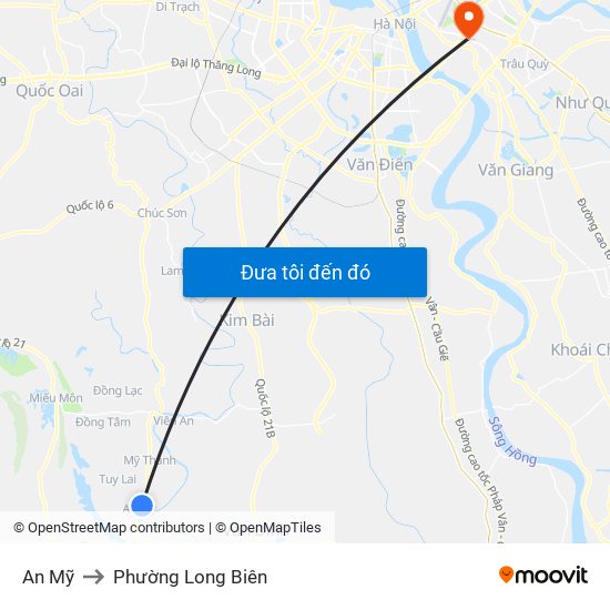 An Mỹ to Phường Long Biên map