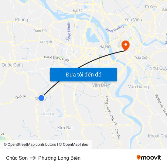 Chúc Sơn to Phường Long Biên map