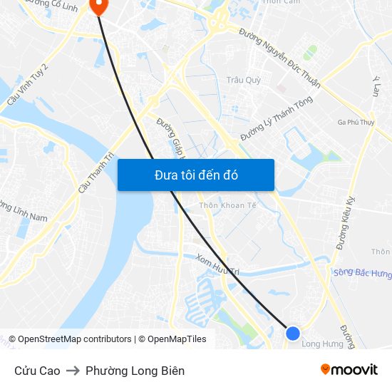 Cửu Cao to Phường Long Biên map