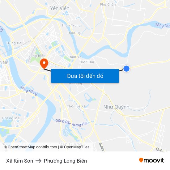 Xã Kim Sơn to Phường Long Biên map