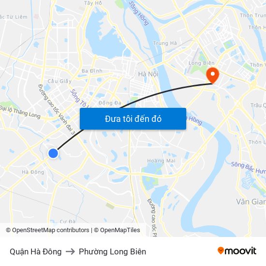 Quận Hà Đông to Phường Long Biên map