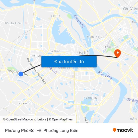 Phường Phú Đô to Phường Long Biên map