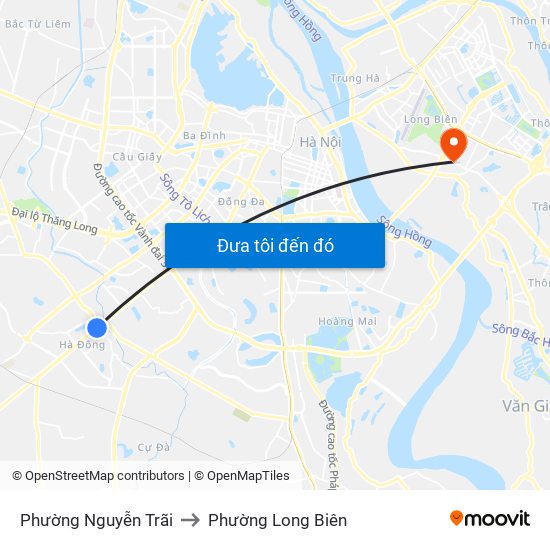 Phường Nguyễn Trãi to Phường Long Biên map