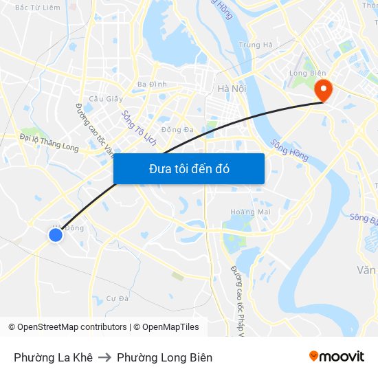 Phường La Khê to Phường Long Biên map