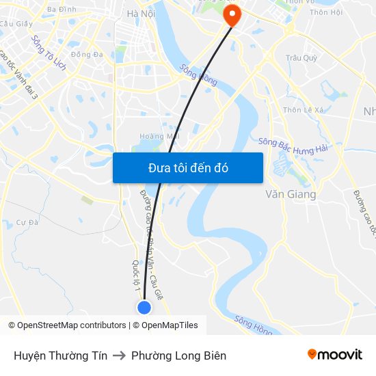 Huyện Thường Tín to Phường Long Biên map