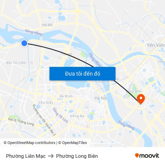 Phường Liên Mạc to Phường Long Biên map