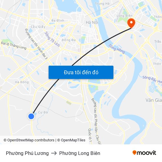 Phường Phú Lương to Phường Long Biên map