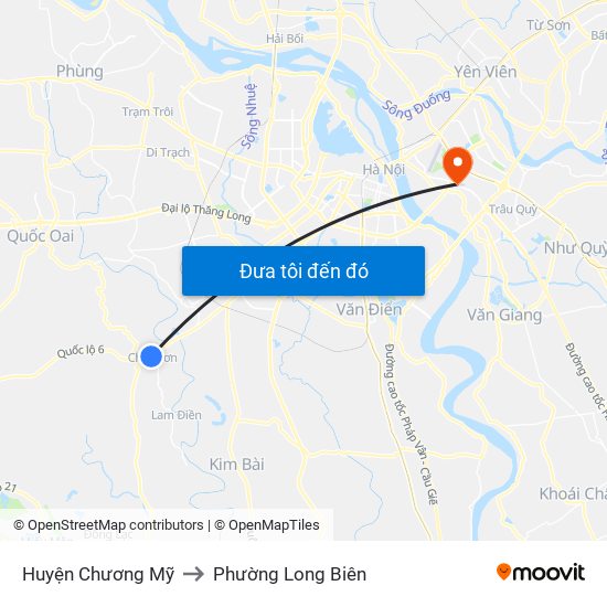 Huyện Chương Mỹ to Phường Long Biên map