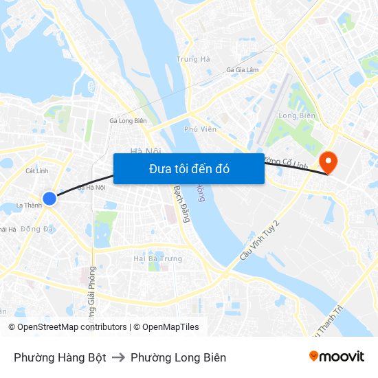 Phường Hàng Bột to Phường Long Biên map