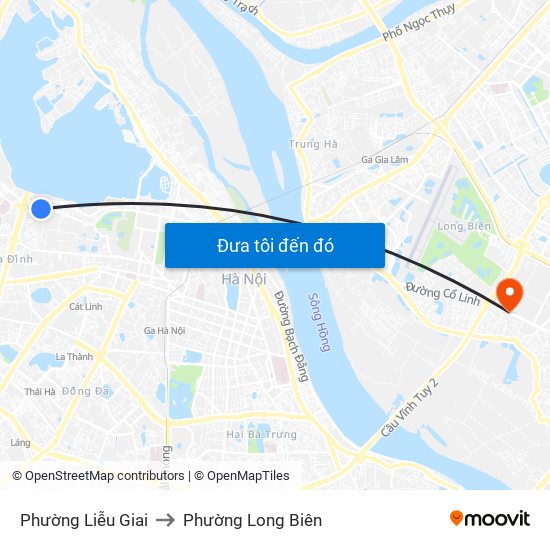 Phường Liễu Giai to Phường Long Biên map