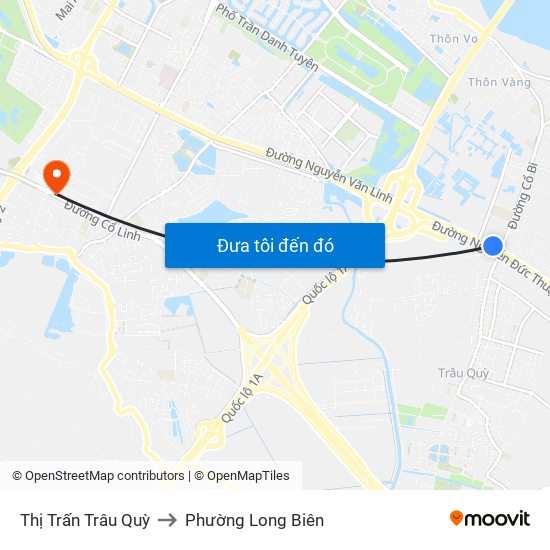 Thị Trấn Trâu Quỳ to Phường Long Biên map