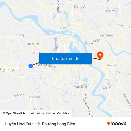 Huyện Hoài Đức to Phường Long Biên map