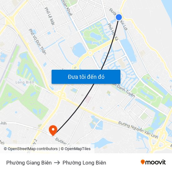 Phường Giang Biên to Phường Long Biên map