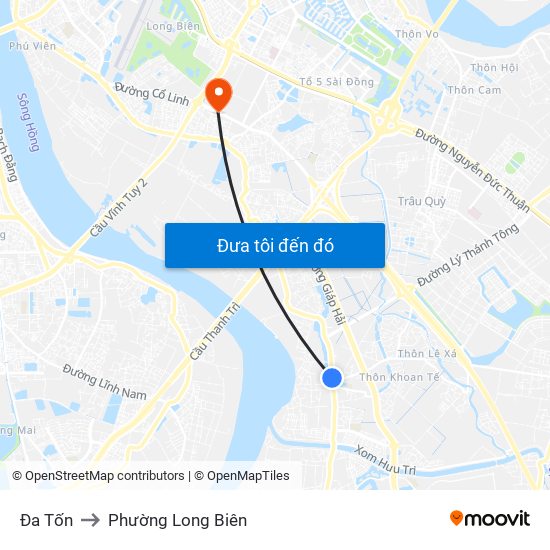 Đa Tốn to Phường Long Biên map