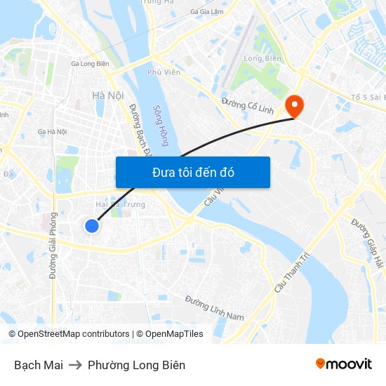 Bạch Mai to Phường Long Biên map