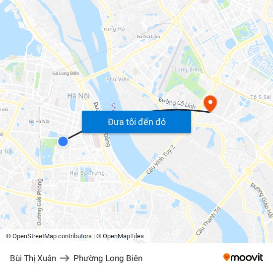 Bùi Thị Xuân to Phường Long Biên map