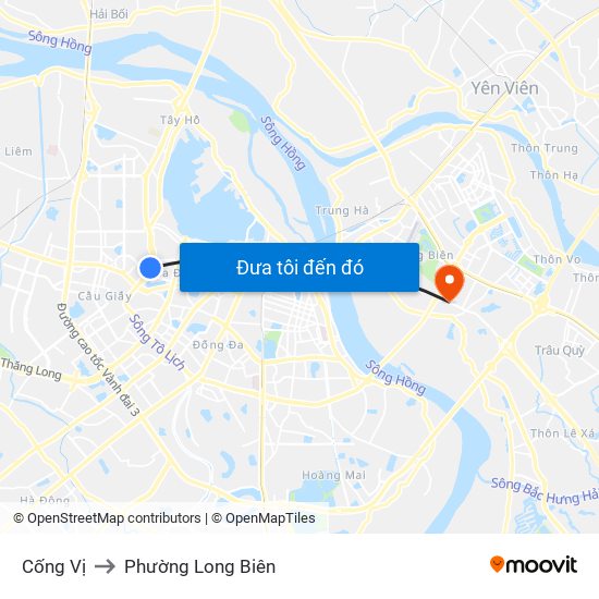 Cống Vị to Phường Long Biên map