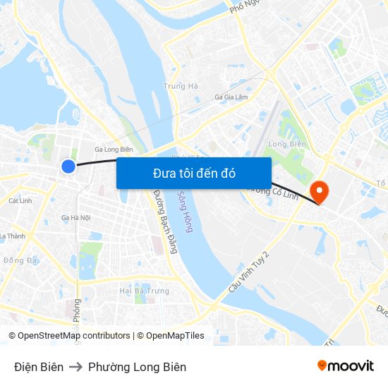 Điện Biên to Phường Long Biên map