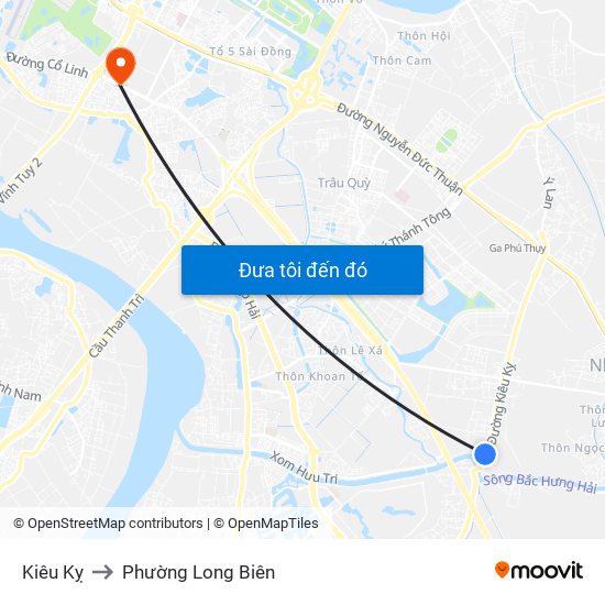 Kiêu Kỵ to Phường Long Biên map